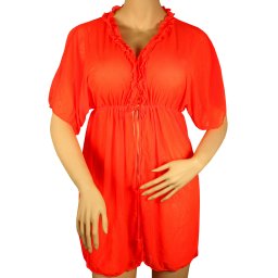 Caribe kaftan šaty na pláž S761 XL oranžová zářivá