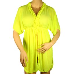 Caribe kaftan šaty na pláž S761 XXL zářivě žlutá