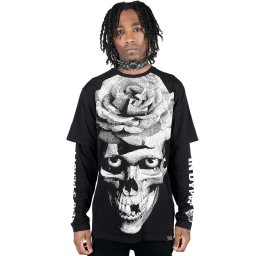 tričko unisex s dlouhým rukávem KILLSTAR - Dead Rose Double - BLACK - KSRA003564