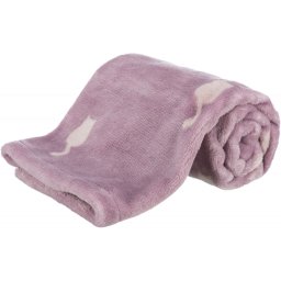 Plyšová deka LILLY 70x50 cm lila s kočičkami