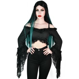 tričko dámské s dlouhým rukávem (top) KILLSTAR - Tessa Terror Lace Top - KSRA003495