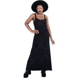 šaty dámské KILLSTAR - Dethroned Maxi - Black - KSRA003403