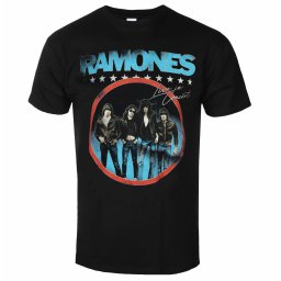 tričko pánské Ramones - Circle Photo - Black - ROCK OFF - RATS47MB