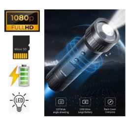 Kamera v baterce FULL HD s LED + IPX6 Multifunkční + kompas