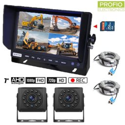 Cuvacie kamery do auta SET s nahráváním na SD kartu - 2x HD kamera + 1x Hybridní 7 "AHD monitor
