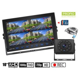 Parkovací kamery AHD set s nahráváním na SD kartu - 1x HD kamera s 11 IR LED + 1x Hybridní 10 "AHD monitor
