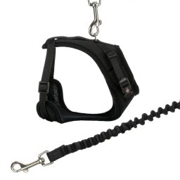 Y-postroj síťovaný s elastickým vodítkem pro kočky M-XL 39-60 cm Barva: černá