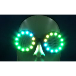 Kruhové LED svítící Cyberpunk brýle RGB barevné + dálkové ovládání