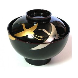 Japonská miska Tsuru Kuro - Urushi lak