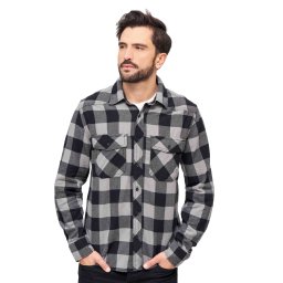 košile pánská BRANDIT - Checkshirt - 4002-black+charcoal
