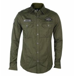 košile pánská BRANDIT - Luis Vintageshirt with badges - 4023-olive