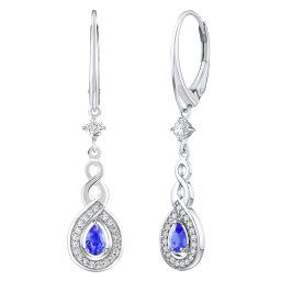 SILVEGO Luxusní stříbrné náušnice Nelope s pravým tanzanitem a Brilliance Zirconia FWE18412TNZ