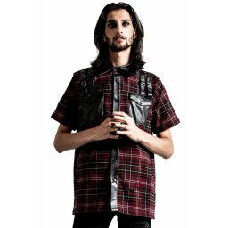 košile pánská KILLSTAR - Daze Button-Up - BLOOD TARTAN - KSRA003984
