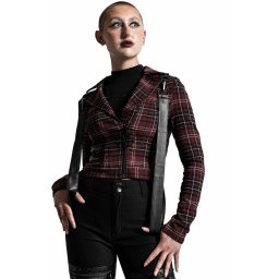 bunda dámská KILLSTAR - Freak Flag - BLOOD TARTAN - KSRA003951