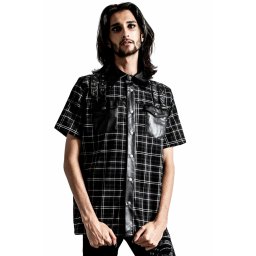 košile pánská KILLSTAR - Daze Button-Up - ASH TARTAN - KSRA003985