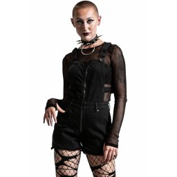 kraťasy dámské KILLSTAR - Damaged Goods Overalls - Black - KSRA003925