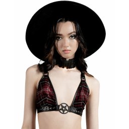 podprsenka (top) KILLSTAR - Crimson Daze Halter - BLOOD TARTAN - KSRA003916