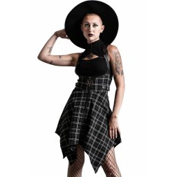 sukně dámská KILLSTAR - Dazed & Confused Suspender - ASH TARTAN - KSRA003941