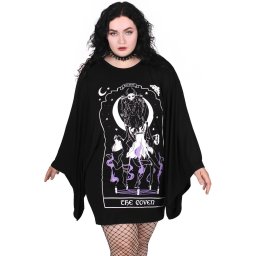 šaty dámské (tunika) KILLSTAR - Coven Kimono - Black - KSRA003804
