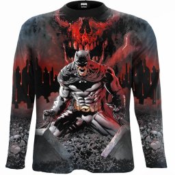 tričko pánské s dlouhým rukávem SPIRAL - Batman - ASYLUM WRAP - Black - 114G406M304