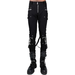 kalhoty pánské KILLSTAR - Office Riot Strappy - Black - KSRA003379