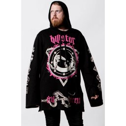 mikina unisex KILLSTAR - Meditate Longline - black - KSRA004296