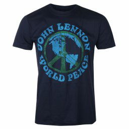 tričko pánské John Lennon - World Peace NAVY - ROCK OFF - JLTS16MN