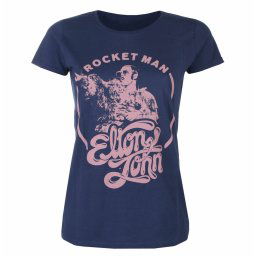 tričko dámské Elton John - Rocketman Circle Point NAVY - ROCK OFF - EJTEE15LN
