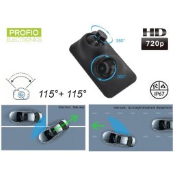 HD duál IP68 rotační mini couvací 115 ° kamera na boční zrcátko