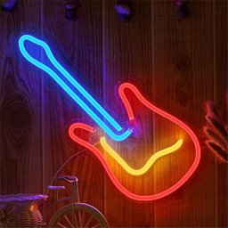 Svítící neonové LED logo na stěnu - KYTARA