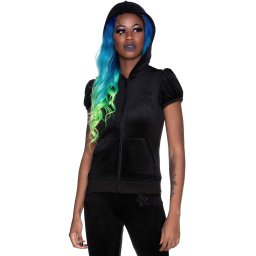 mikina dámská KILLSTAR - Dee-Lux Velvet - Black - KSRA003460