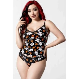 tílko dámské (pyžamo) KILLSTAR - Haunted Pumpkin Cami - Black - KSRA004606