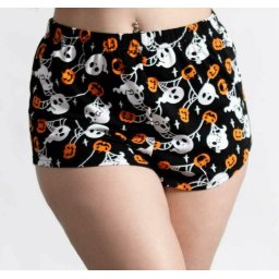 kraťasy dámské (pyžamo) KILLSTAR - Haunted Pumpkin - Black - KSRA004605