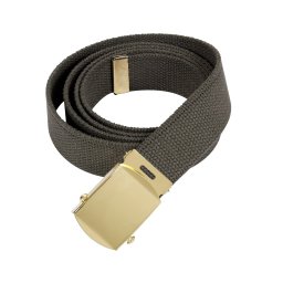 ROTHCO opasek se zlatou sponou 160 cm ZELENÝ