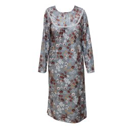 Josefína noční košile pro ženy s květy M šedá