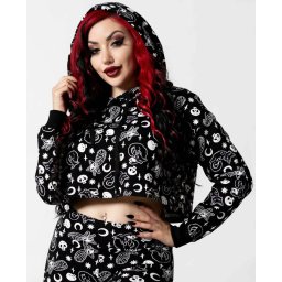 mikina dámská KILLSTAR - Purr Off Cropped - Black - KSRA004581