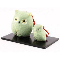Koto Fukuro - japonská sovička pro štěstí, 6,5 cm (rodič a dítě)