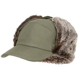 FOX Outdoor čepice s kšiltem TRAPPER zimní ZELENÁ