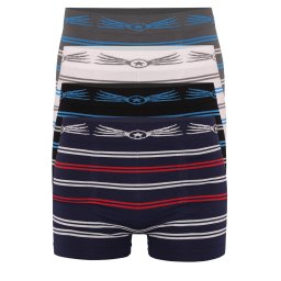 Marino Greenice bezešvé boxerky s pruhy 5021 4bal. L vícebarevná