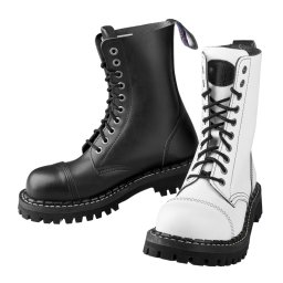 boty STEADY´S - 10 dírkové - Black white - STE/10_black/white