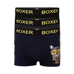 Boxer pánské bavlněné boxerky potisk JM 629 3bal. XL vícebarevná