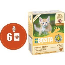 Bozita Fresh Menu KITTEN kousky v omáčce s kuřetem MULTIPACK - konzerva pro koťata 6x370 g