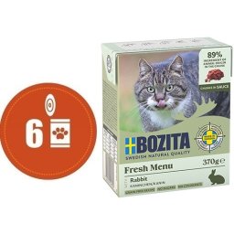 Bozita Fresh Menu kousky v omáčce s KRÁLÍKEM MULTIPACK - konzerva pro kočky 6x370 g
