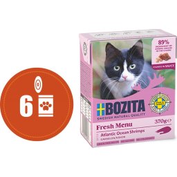 Bozita Fresh Menu kousky v omáčce s KREVETAMI MULTIPACK - konzerva pro kočky 6x370 g
