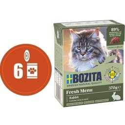 Bozita Fresh Menu kousky v rosolu s KRÁLÍKEM MULTIPACK - konzerva pro kočky 6x370 g