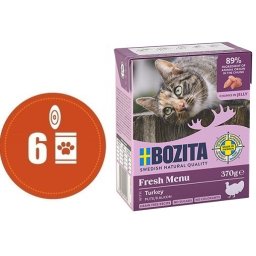 Bozita Fresh Menu kousky v rosolu s KRŮTOU MULTIPACK - konzerva pro kočky 6x370 g