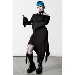 šaty dámské KILLSTAR - Damnation Bardot - Black - KSRA004397
