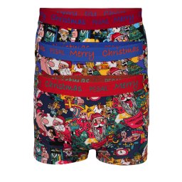 Dar pánské vánoční boxerky veselé MPR85656 - 3bal. L vícebarevná