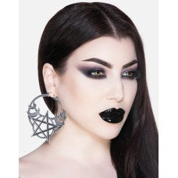 náušnice KILLSTAR - Moonlit Hoop - Silver - KSRA004117