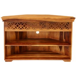 indickynabytek.cz - TV stolek rohový Mira 110x70x50 z indického masivu palisandr / sheesham